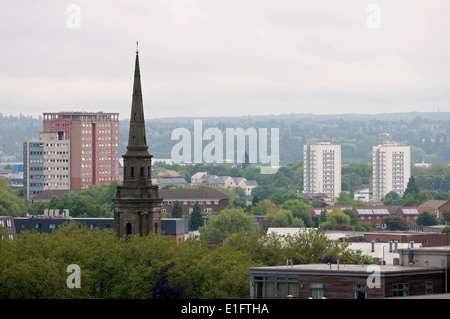 View from the Library of Birmingham rooftop including St. Paul`s Church, Birmingham, UK Stock Photo